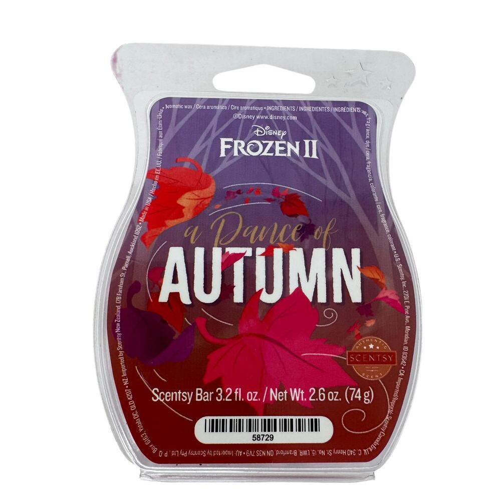 Scentsy Wax Bar Disney Frozen II‎ A Dance of Autumn Slow Burning 3.2 Fl Oz